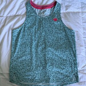 Rabbit Patterned light blue race pace tank